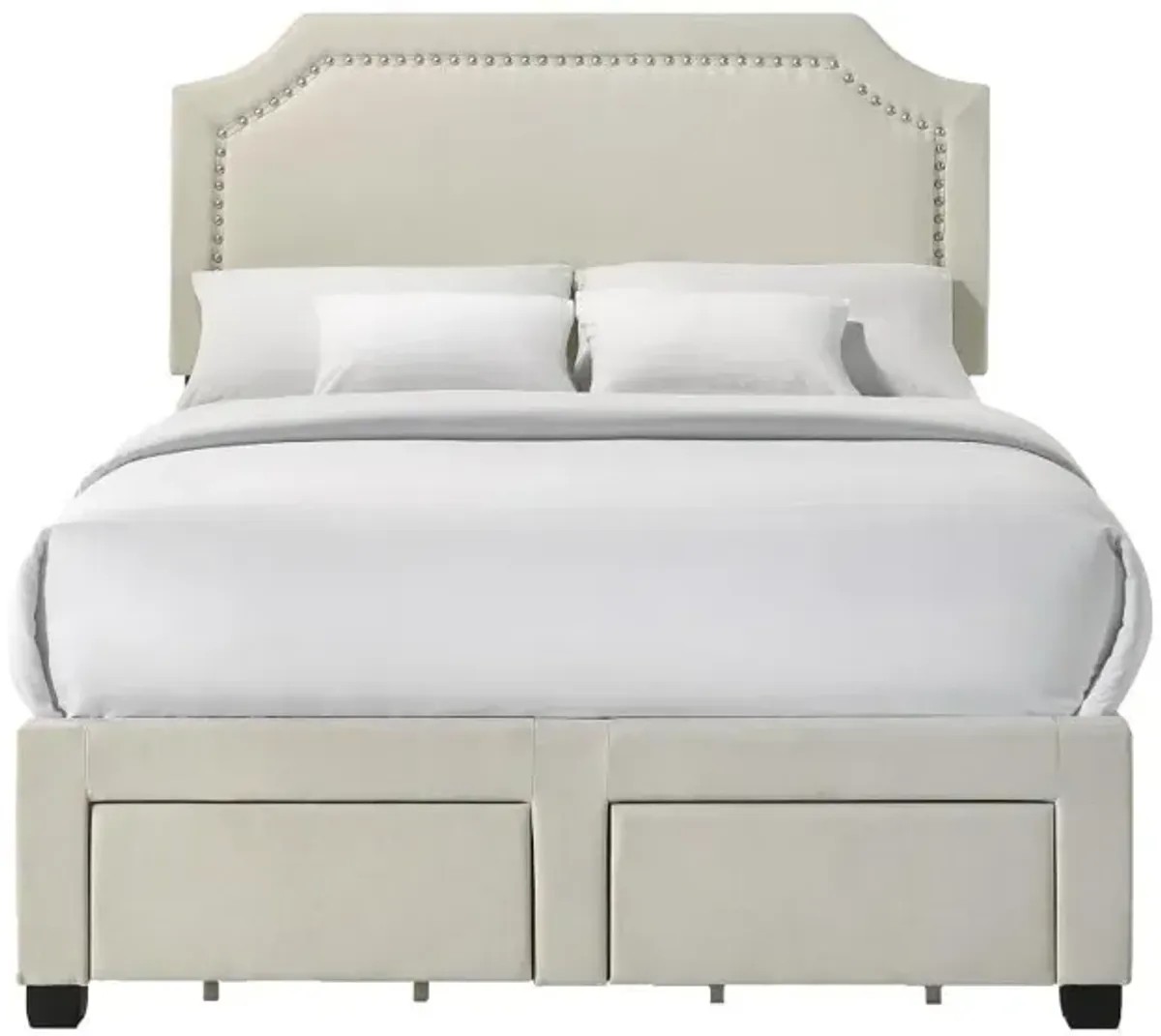 Tropic Beige Full Upholstered Storage Bed