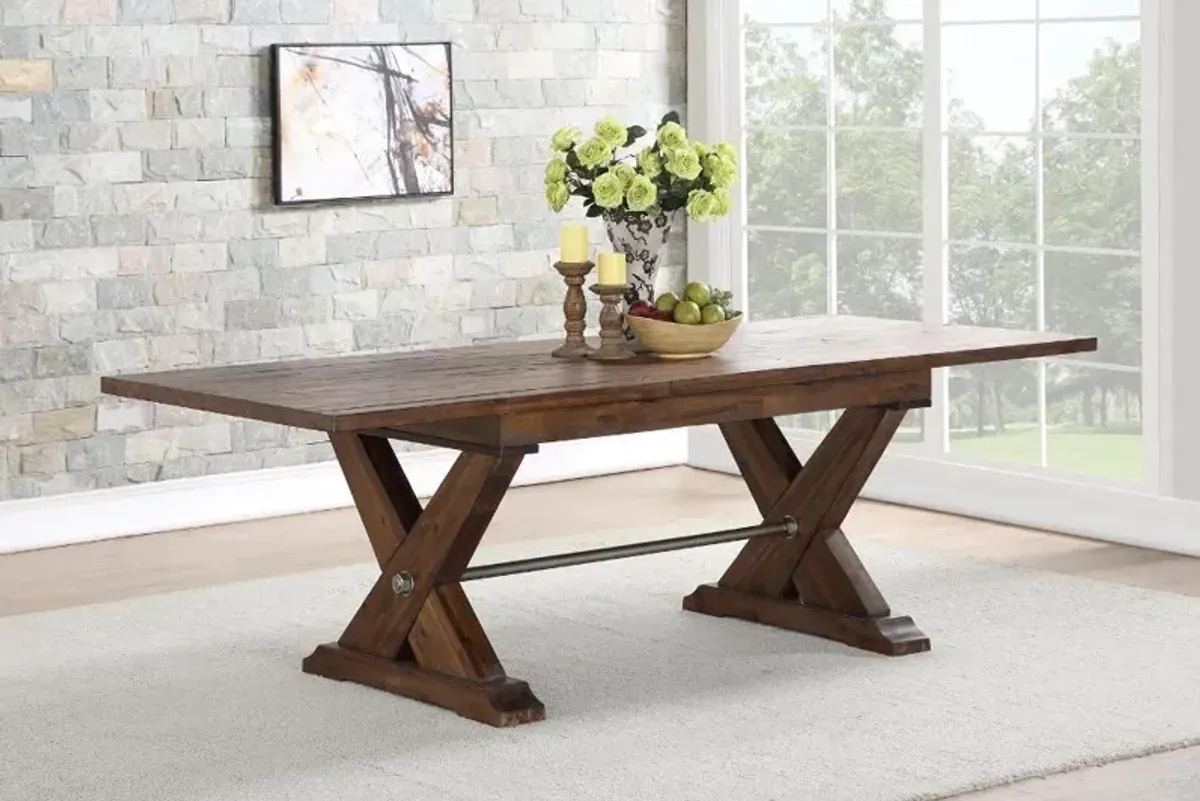 Vineyard Rustic Brown Dining Table
