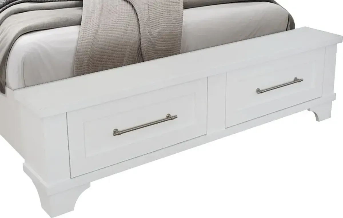 Marina White Queen Storage Bed