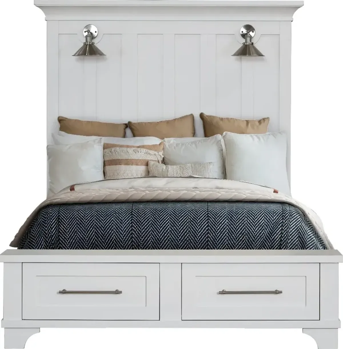 Marina White Queen Storage Bed