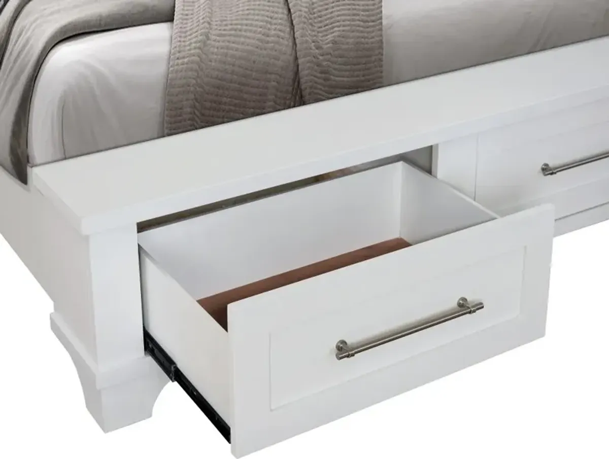 Marina White Queen Storage Bed