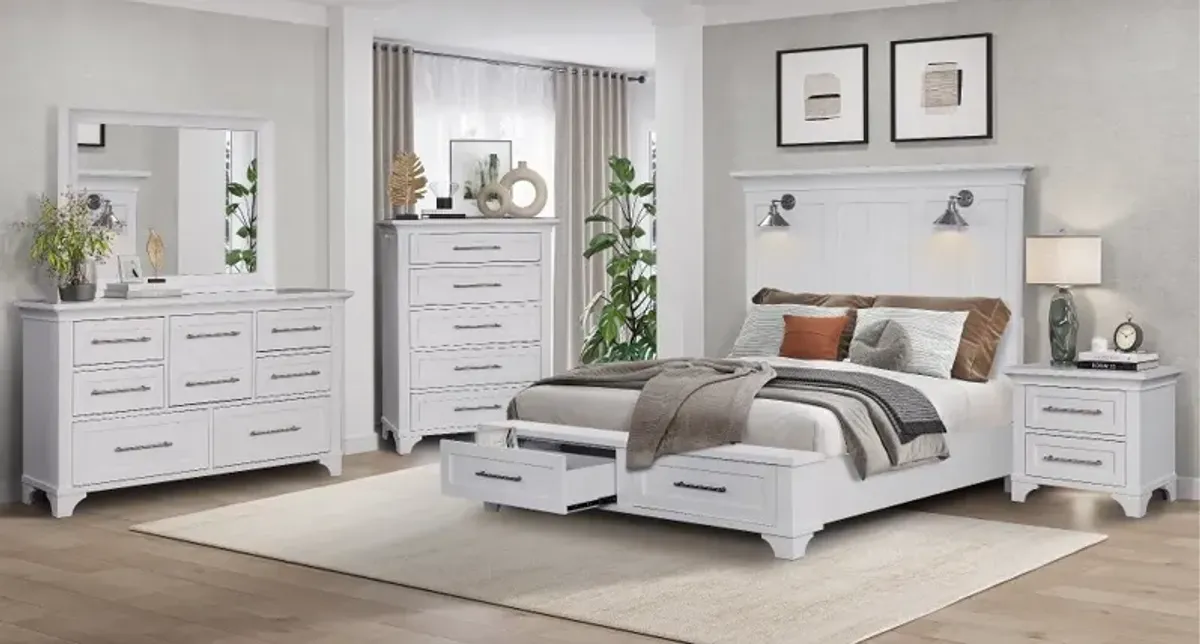 Marina White King Storage Bed