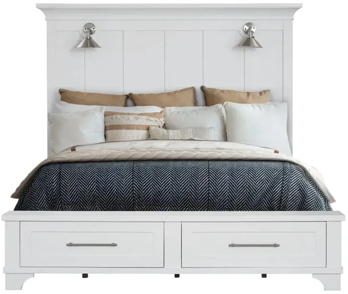 Marina White King Storage Bed