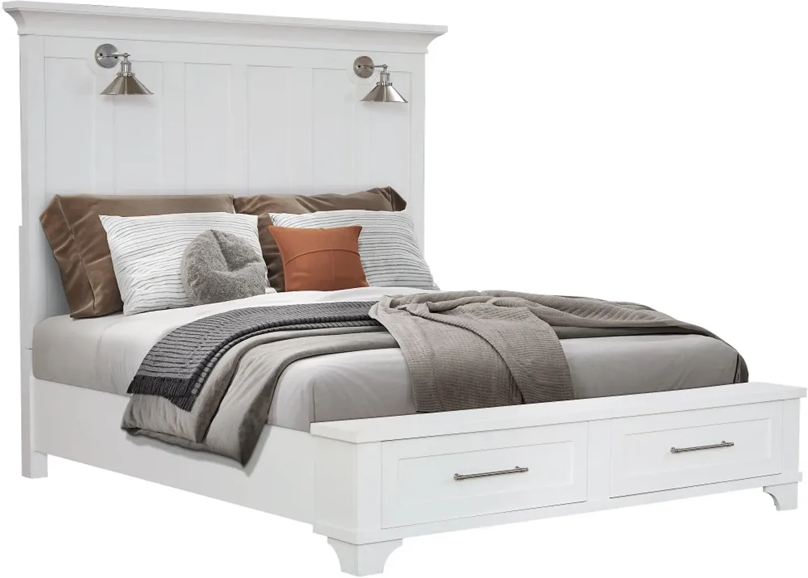 Marina White King Storage Bed