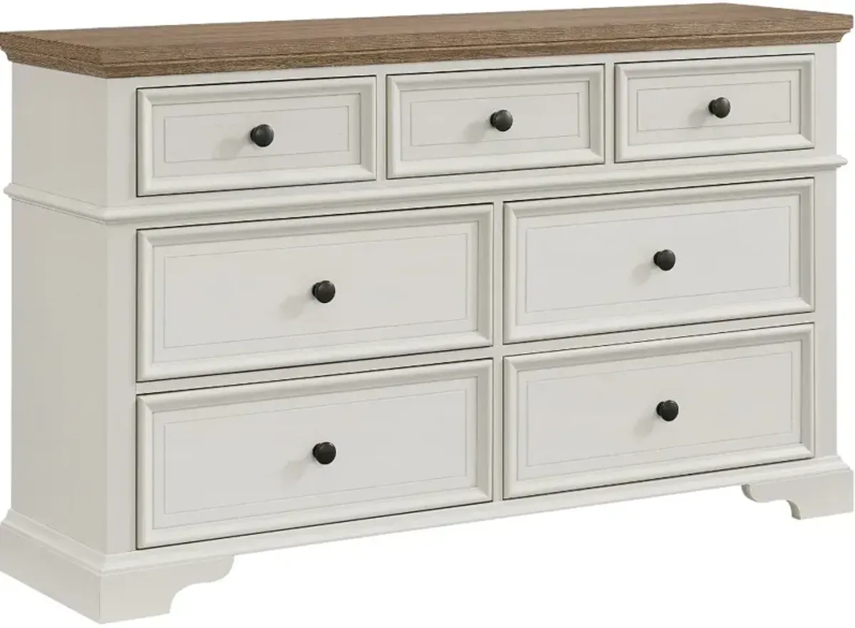 Easton White and Brown Dresser