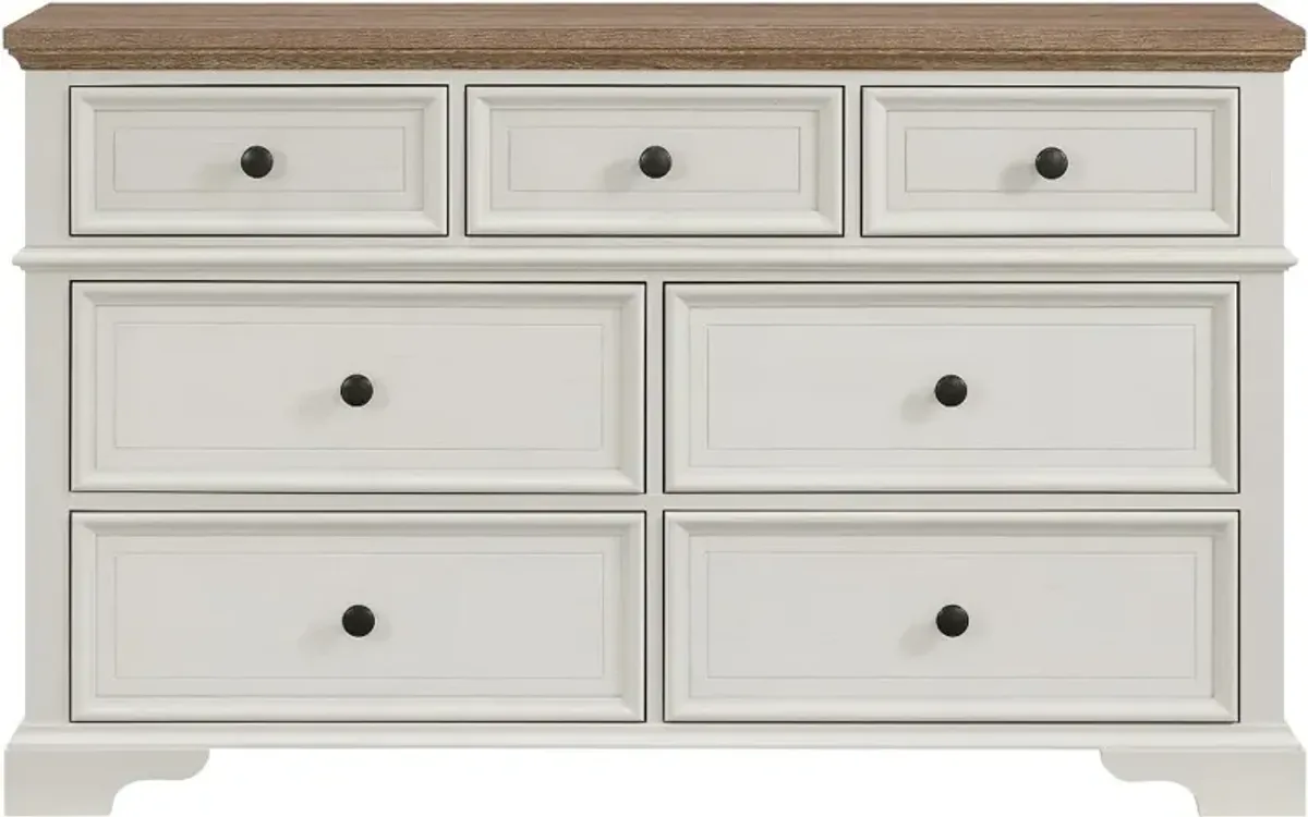 Easton White and Brown Dresser