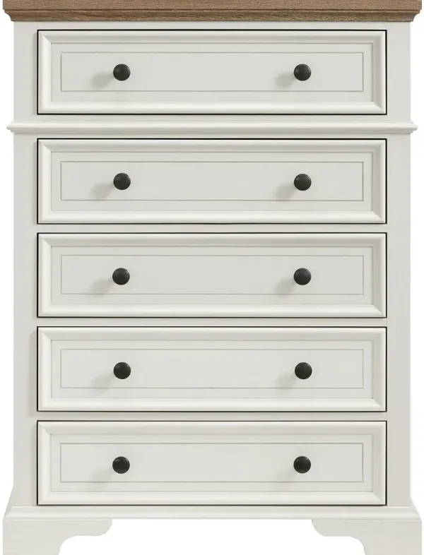 Easton White and Brown Chest of Drawers
