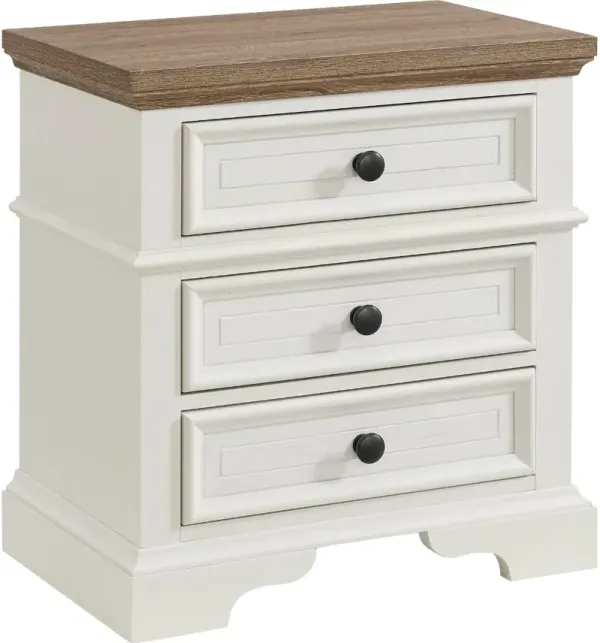 Easton White and Brown Nightstand