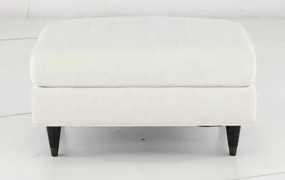 Pia Cotton White Ottoman