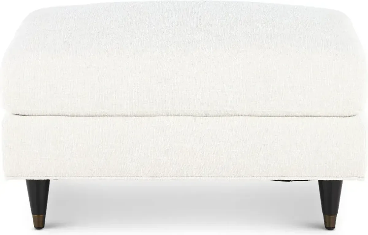 Pia Cotton White Ottoman