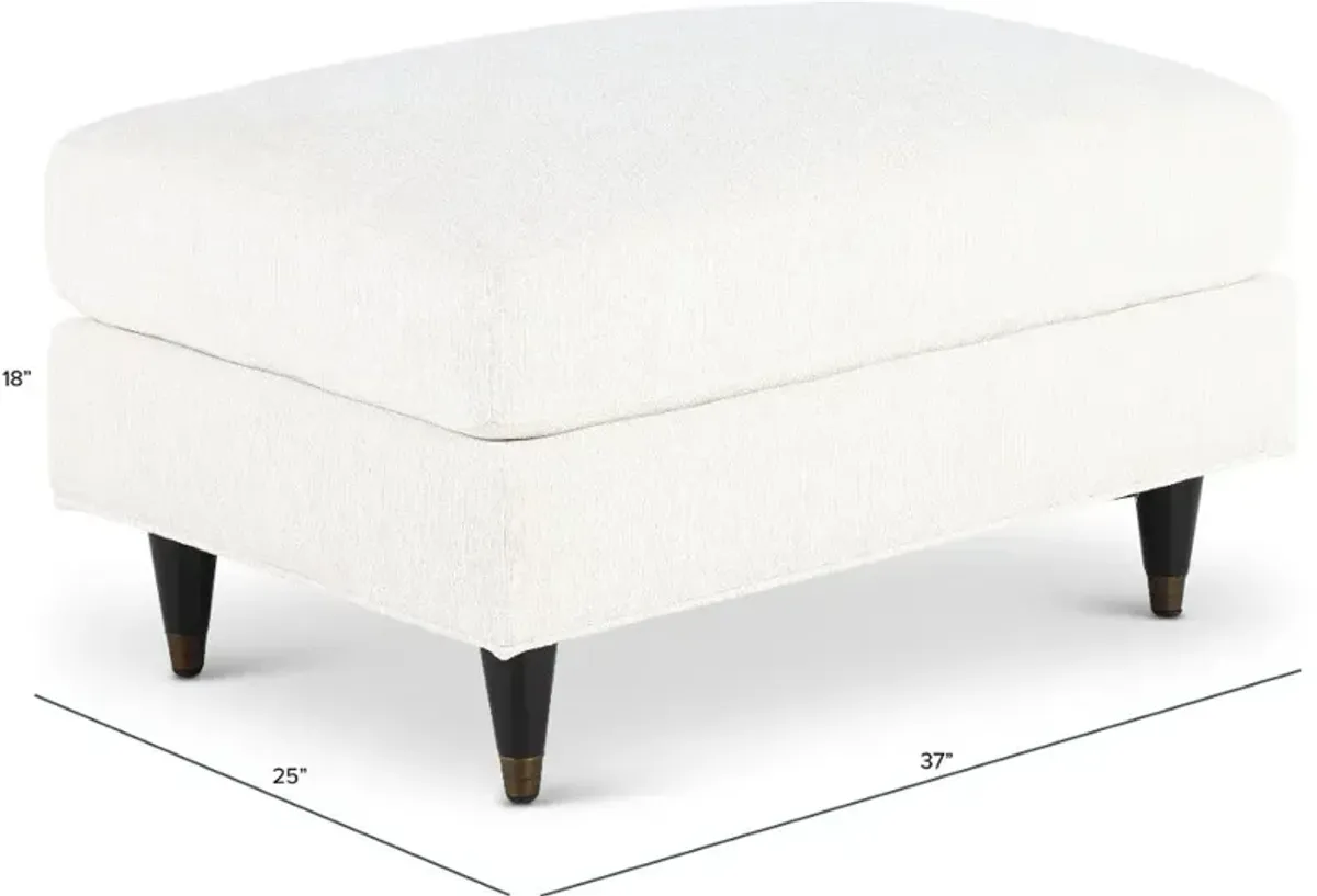 Pia Cotton White Ottoman