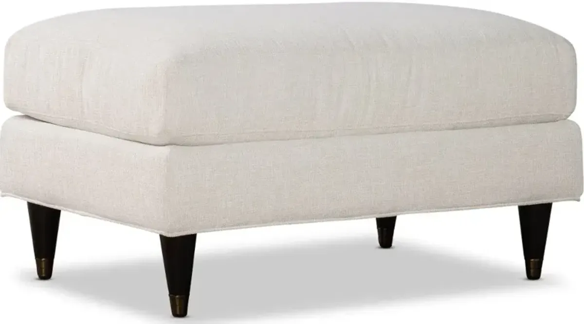 Pia Cotton White Ottoman