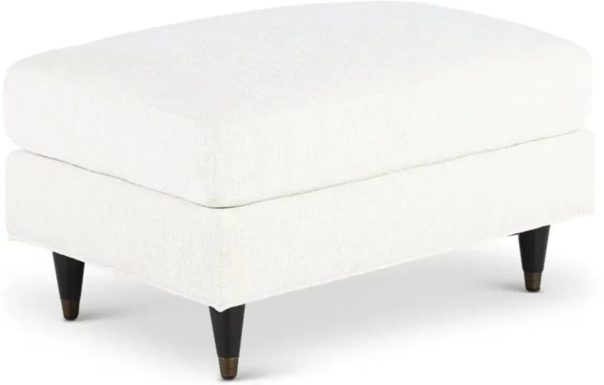 Pia Cotton White Ottoman