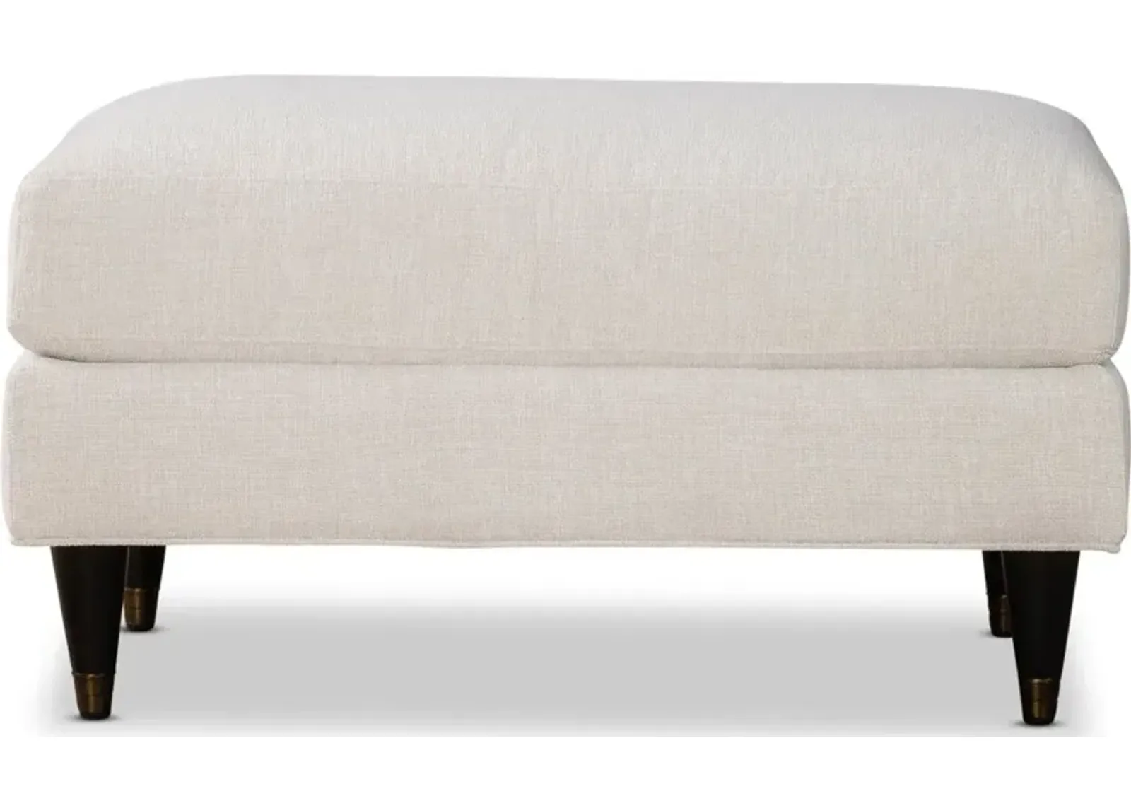 Pia Cotton White Ottoman