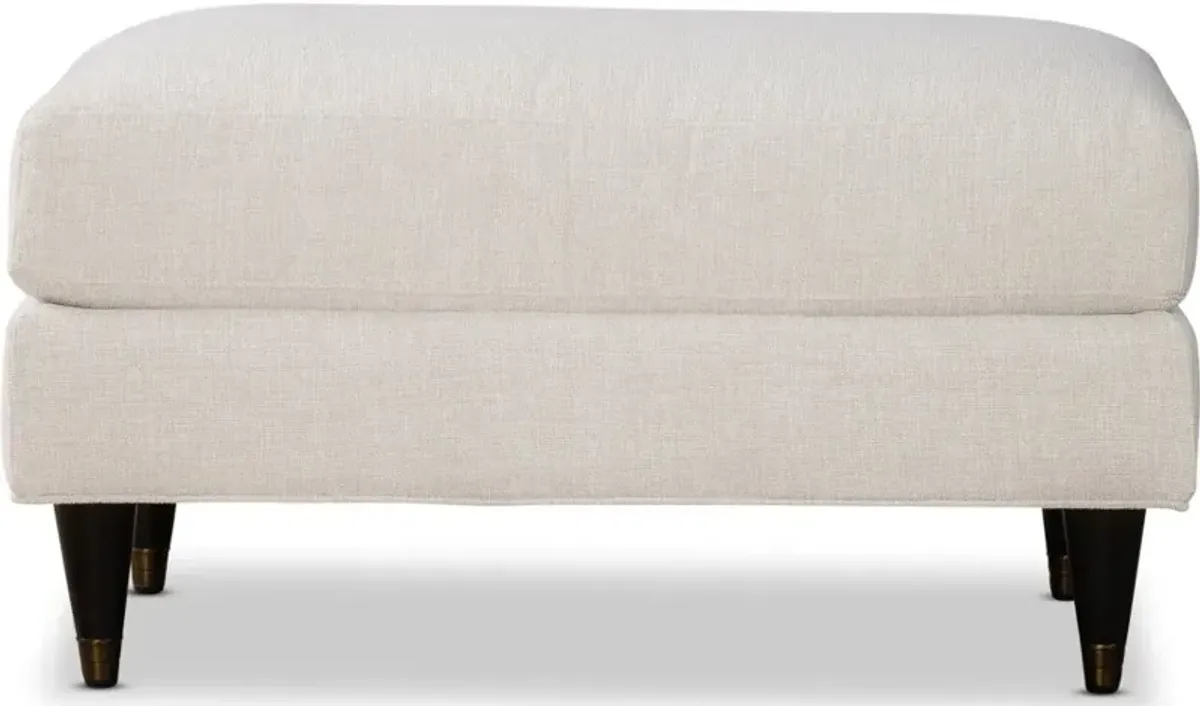 Pia Cotton White Ottoman