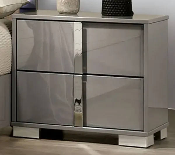 Sinistra Glossy Beige Nightstand