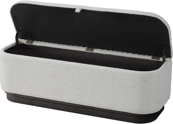 Treviso Espresso and Gray Upholstered Bedside Bench
