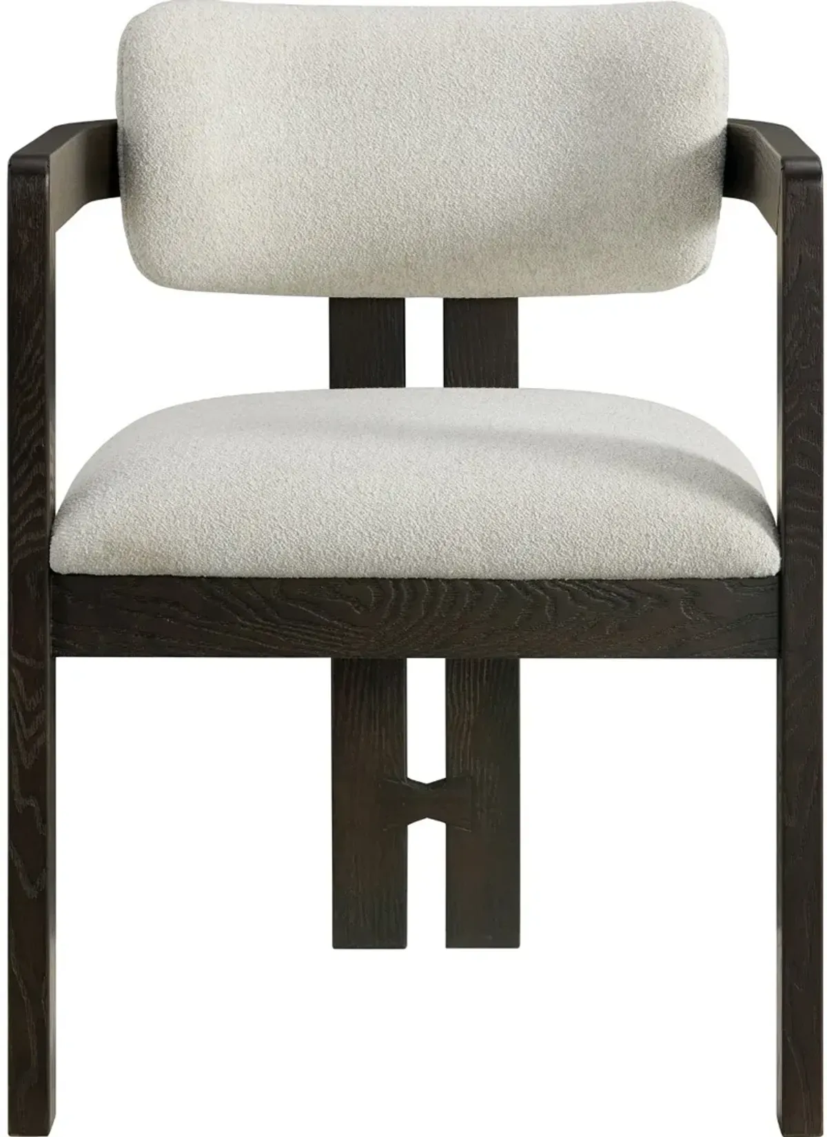 Treviso Espresso Brown and White Dining Arm Chair