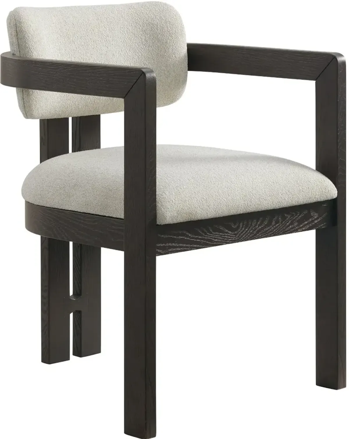 Treviso Espresso Brown and White Dining Arm Chair