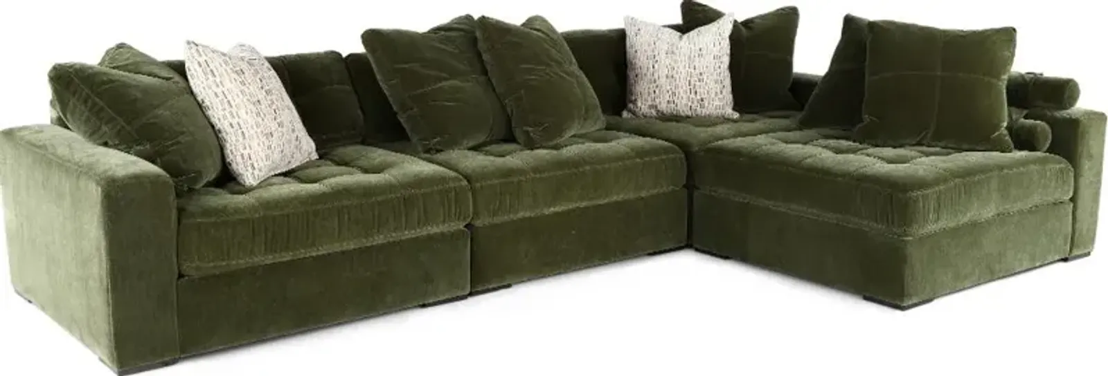 Noah Moss Green 4 Piece Modular Sectional