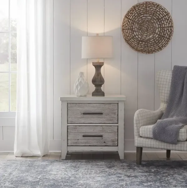 Backroads Weathered White Nightstand