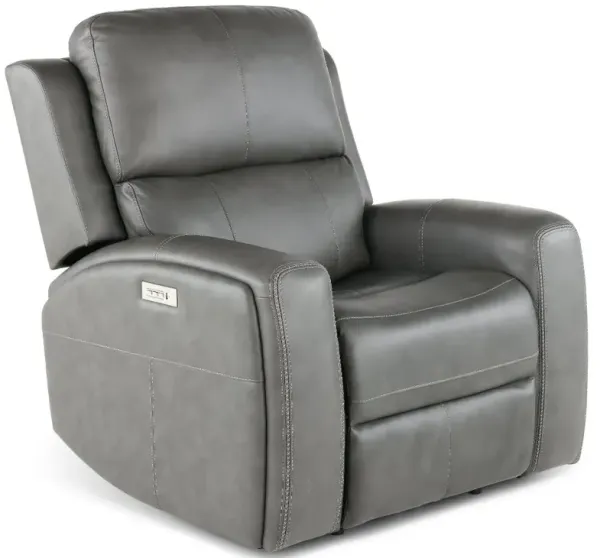 Linden Charcoal Power Recliner with Power Headrest