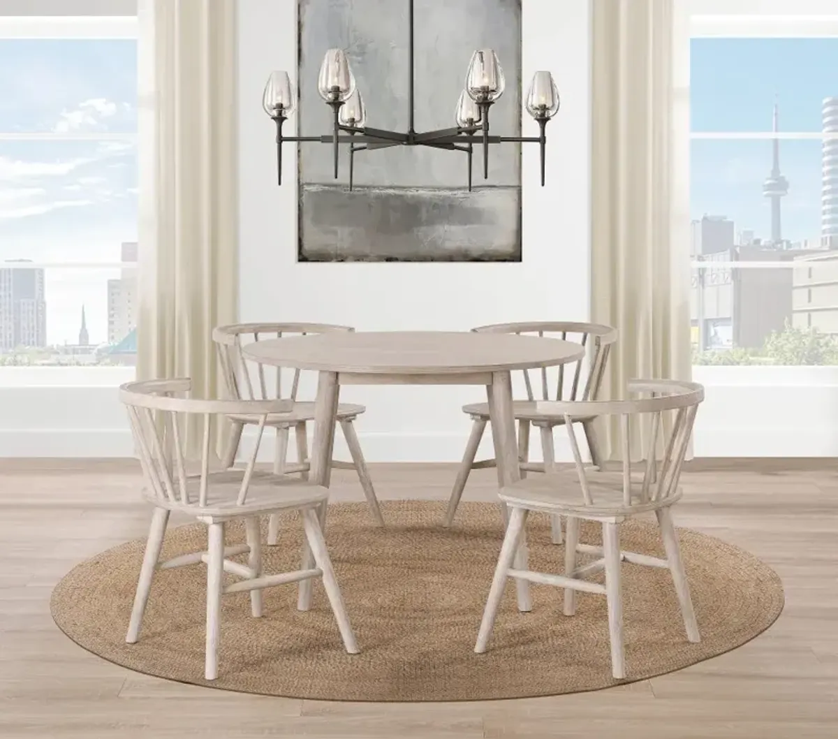 Willa Washed Tan Round Dining Table