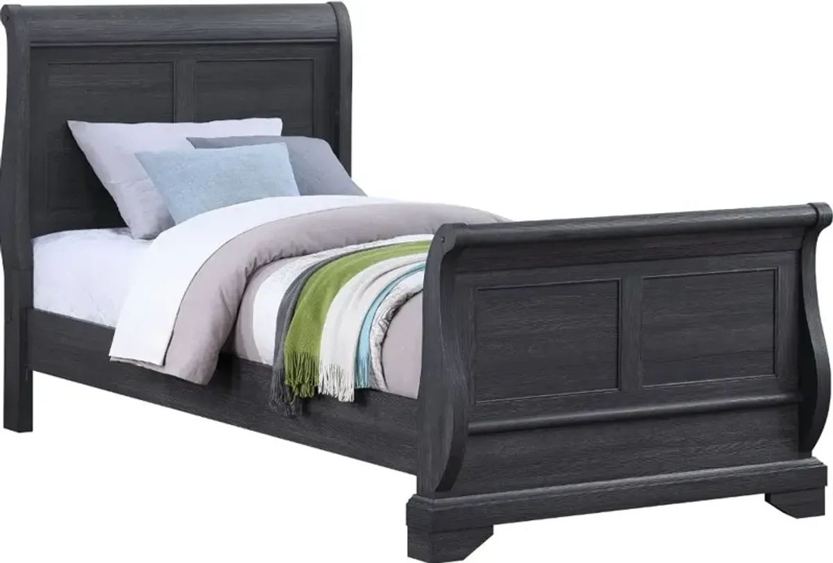 Everton Gray Twin Sleigh Bed