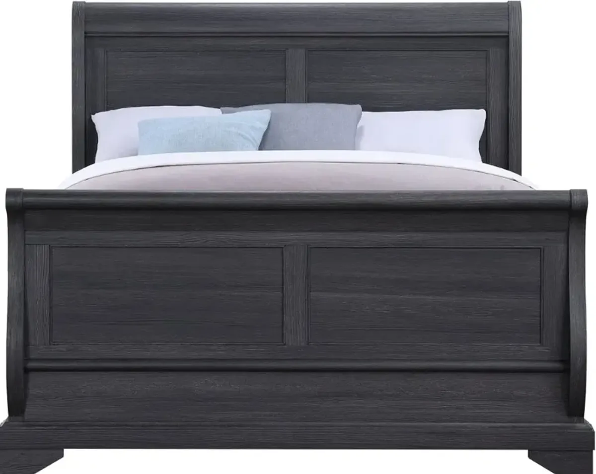 Everton Gray Full Sleigh Bed