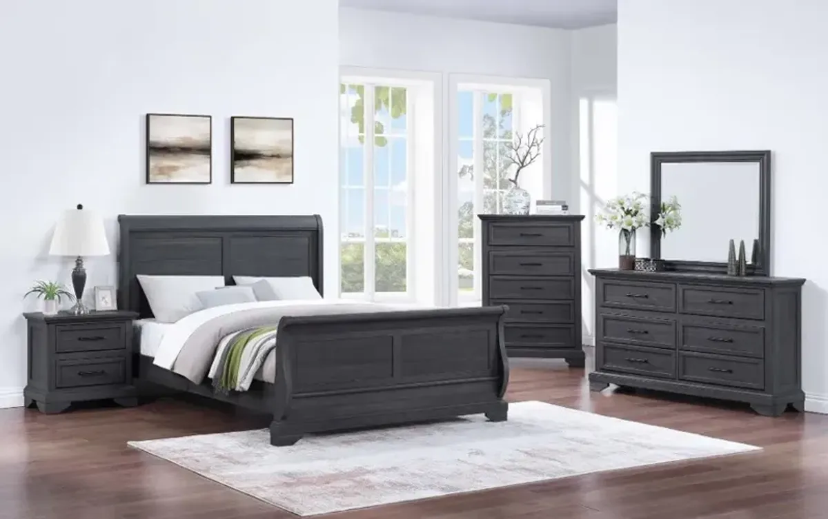 Everton Gray Full Sleigh Bed