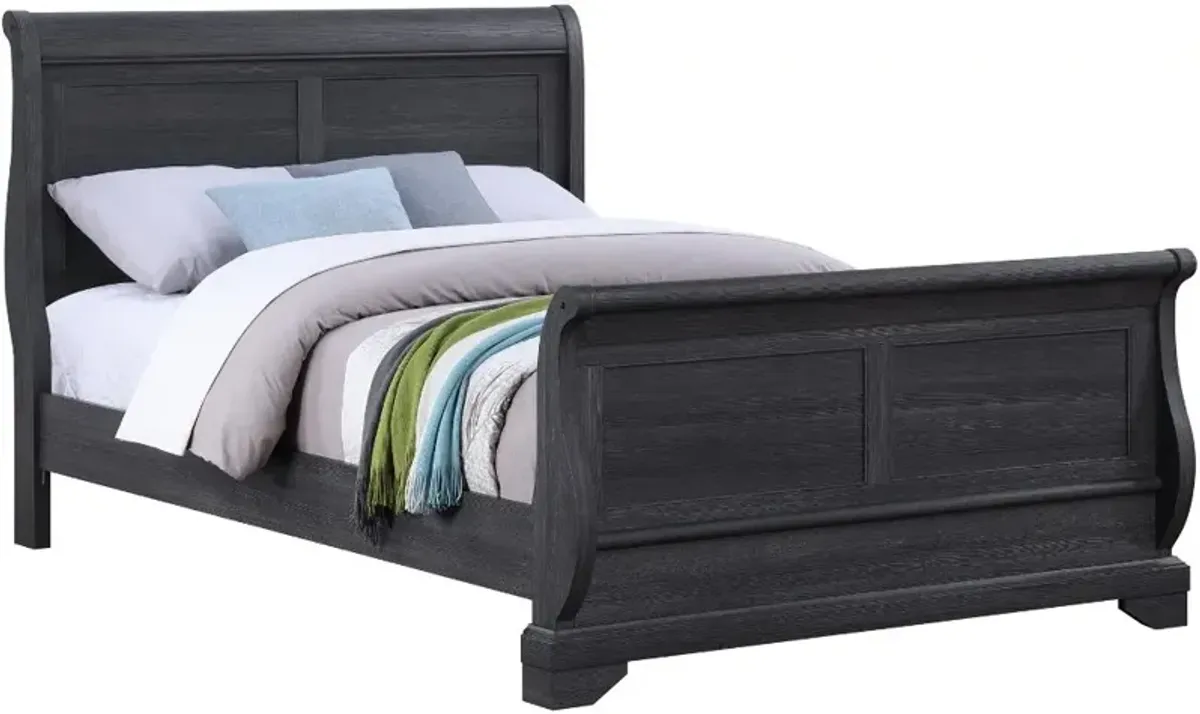 Everton Gray Full Sleigh Bed