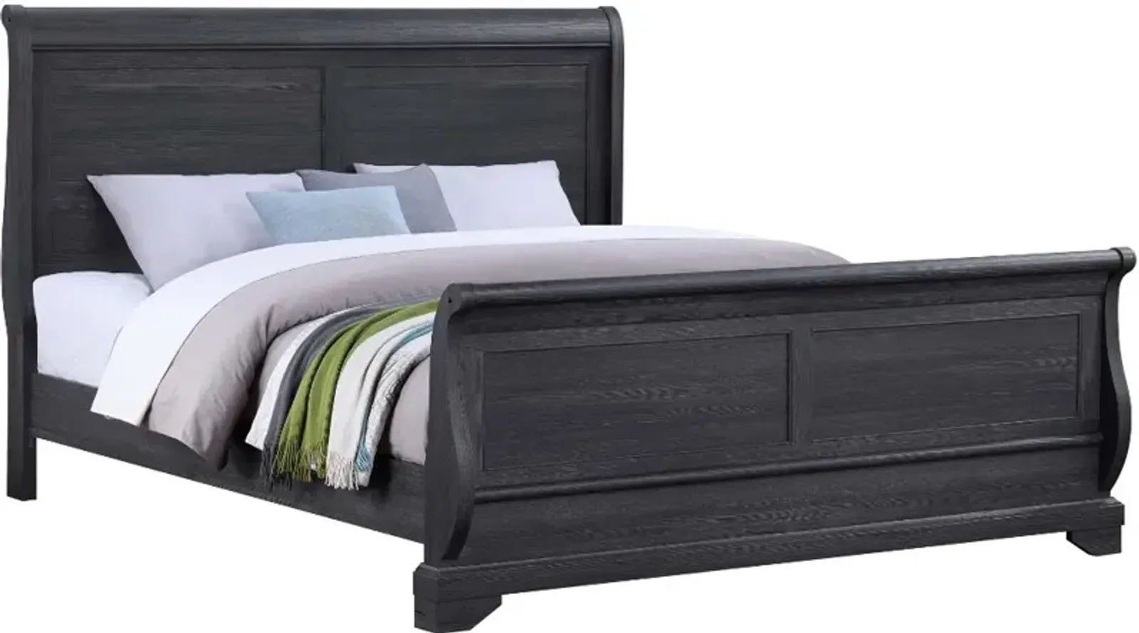 Everton Gray Queen Sleigh Bed