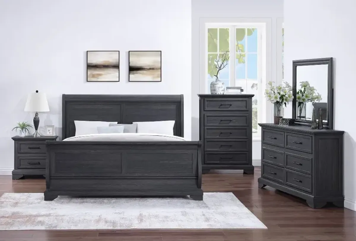 Everton Gray King Sleigh Bed