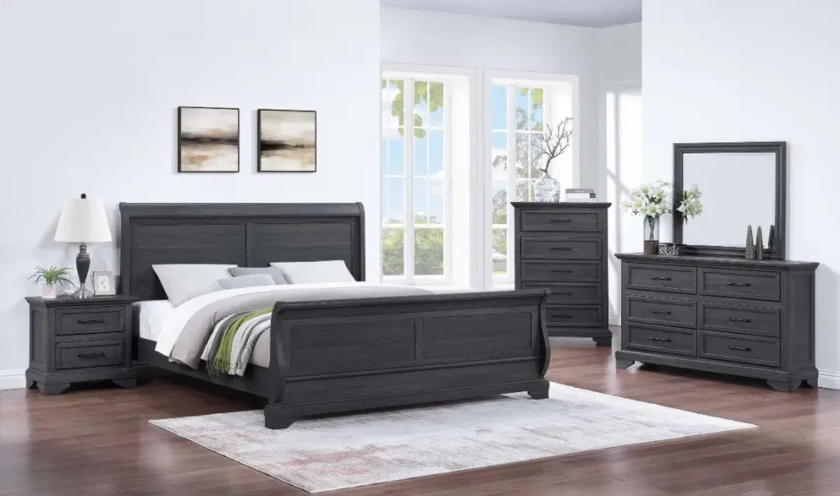 Everton Gray King Sleigh Bed