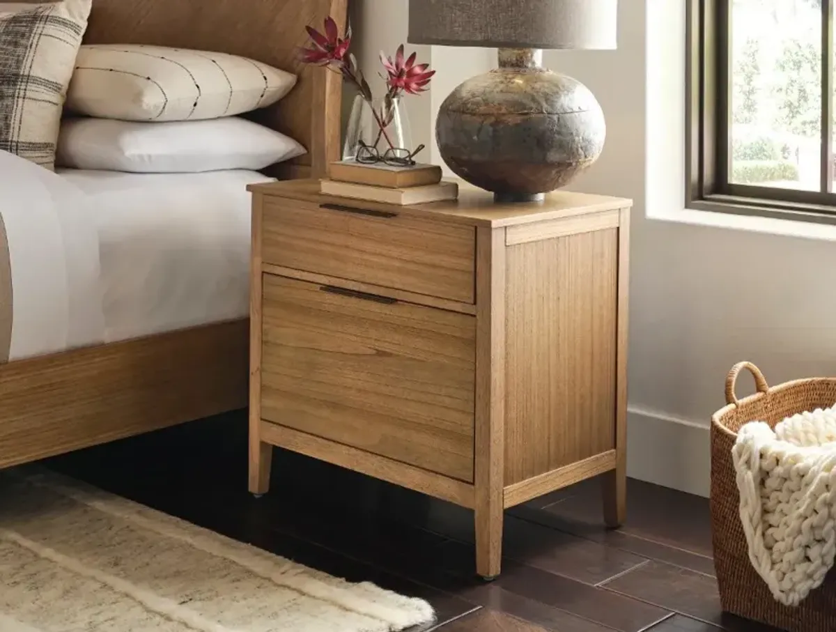 Cyrus Almond Brown 2-Drawer Nightstand