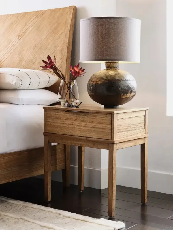 Cyrus Almond Brown 1-Drawer Nightstand
