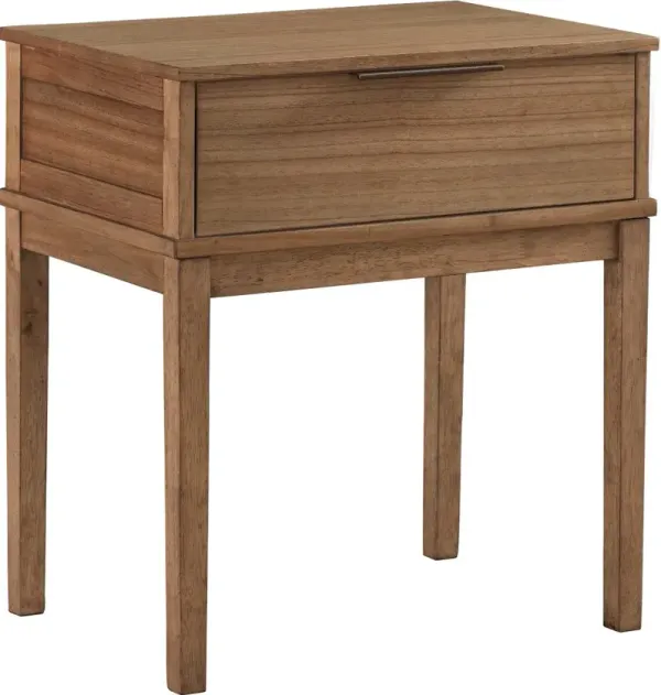 Cyrus Almond Brown 1-Drawer Nightstand