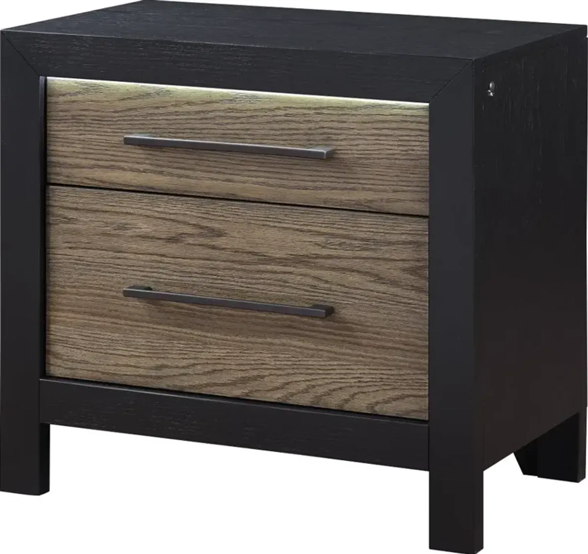 Your House Black and Oak Nightstand