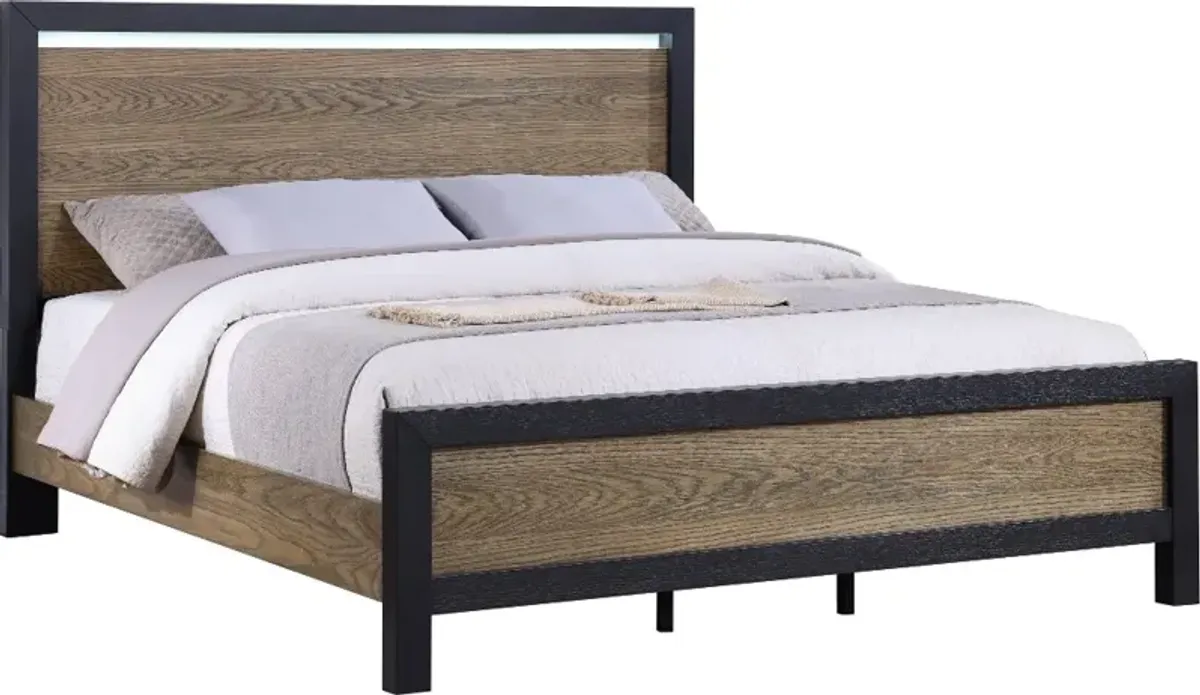 Your House Black and Oak King Bed