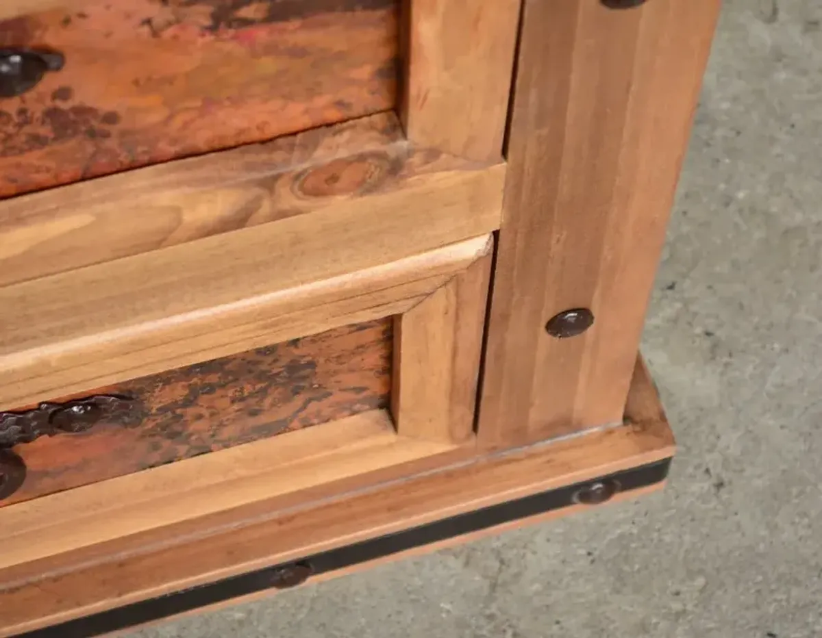 Santa Clara Natural Pine and Copper Nightstand