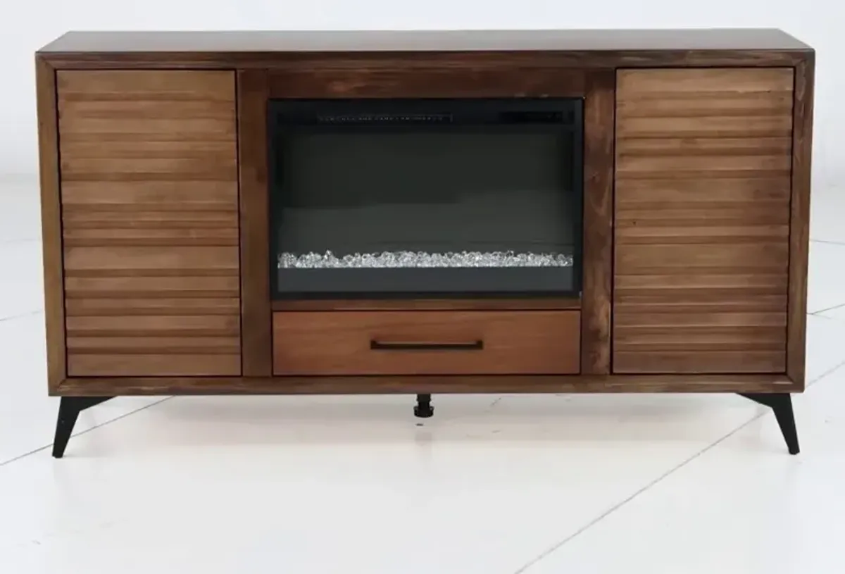 Malibu Bourbon Brown 64" Fireplace TV Stand