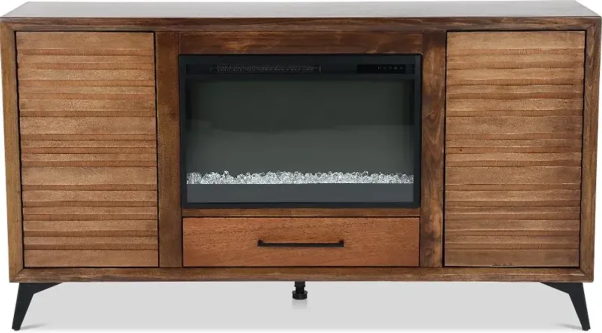 Malibu Bourbon Brown 64" Fireplace TV Stand