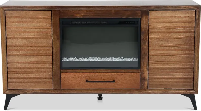 Malibu Bourbon Brown 64" Fireplace TV Stand