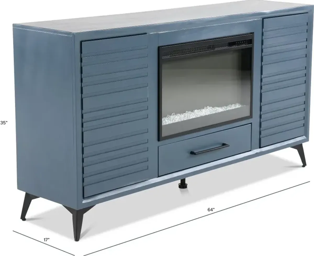 Malibu Blue 64" Fireplace TV Stand