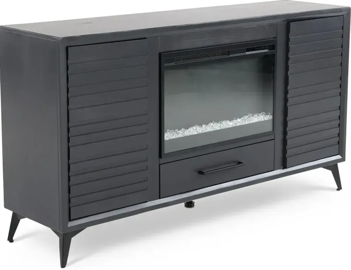 Malibu Black 64" Fireplace TV Stand