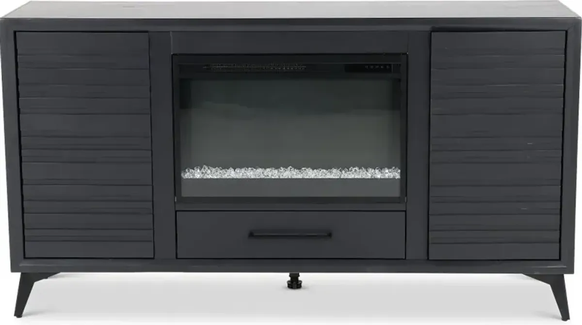 Malibu Black 64" Fireplace TV Stand