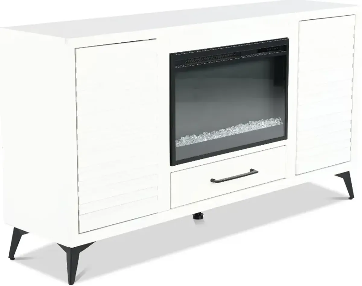 Malibu White 64" Fireplace TV Stand