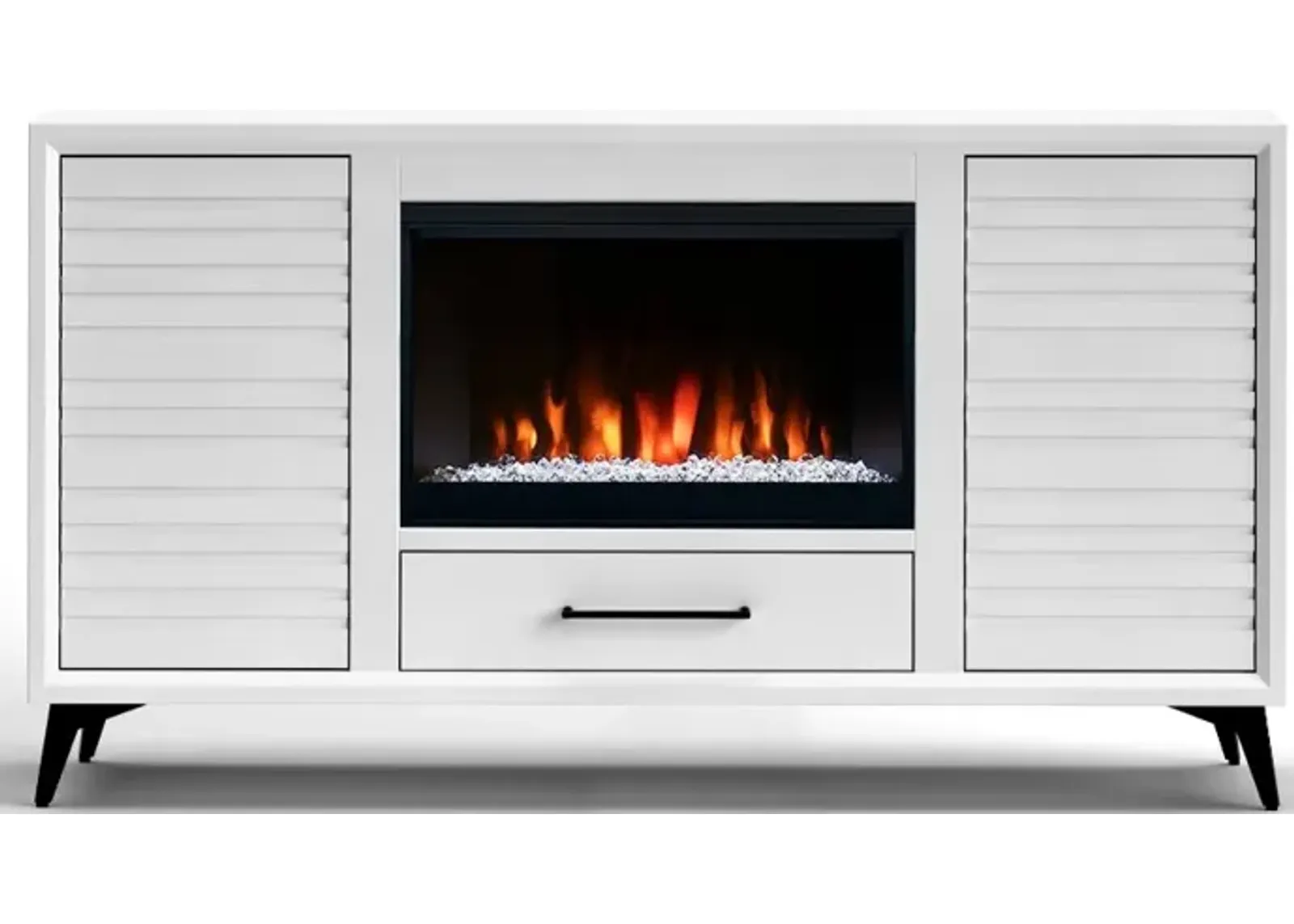 Malibu White 64" Fireplace TV Stand