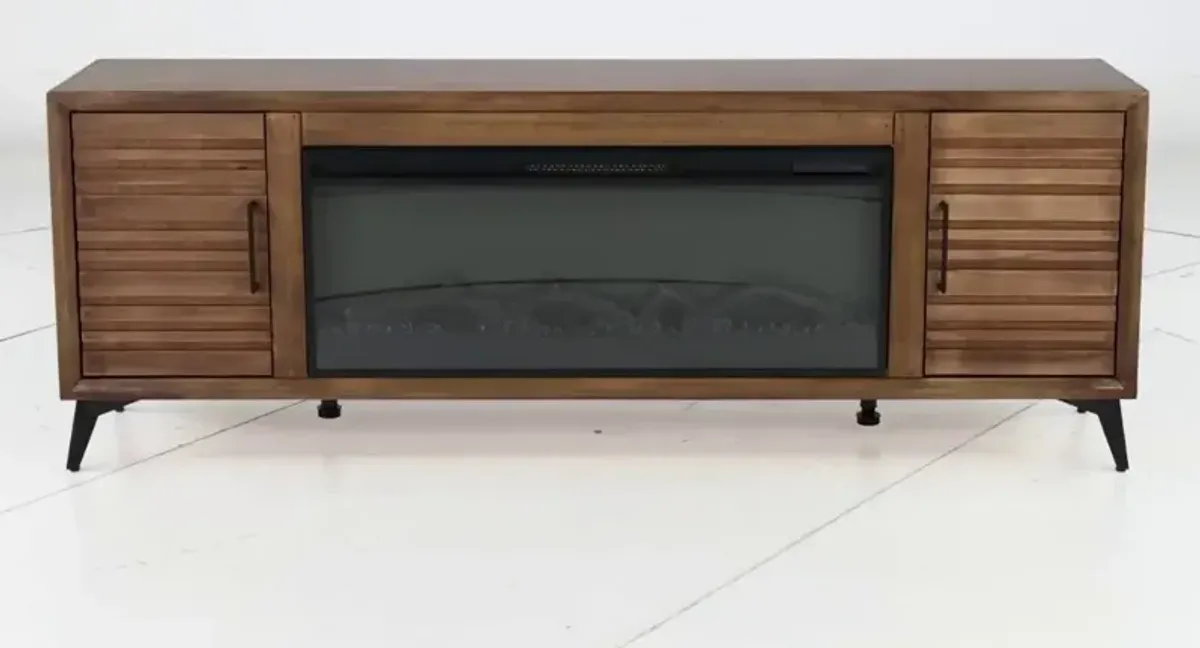 Malibu Bourbon Brown 78" Fireplace TV Stand