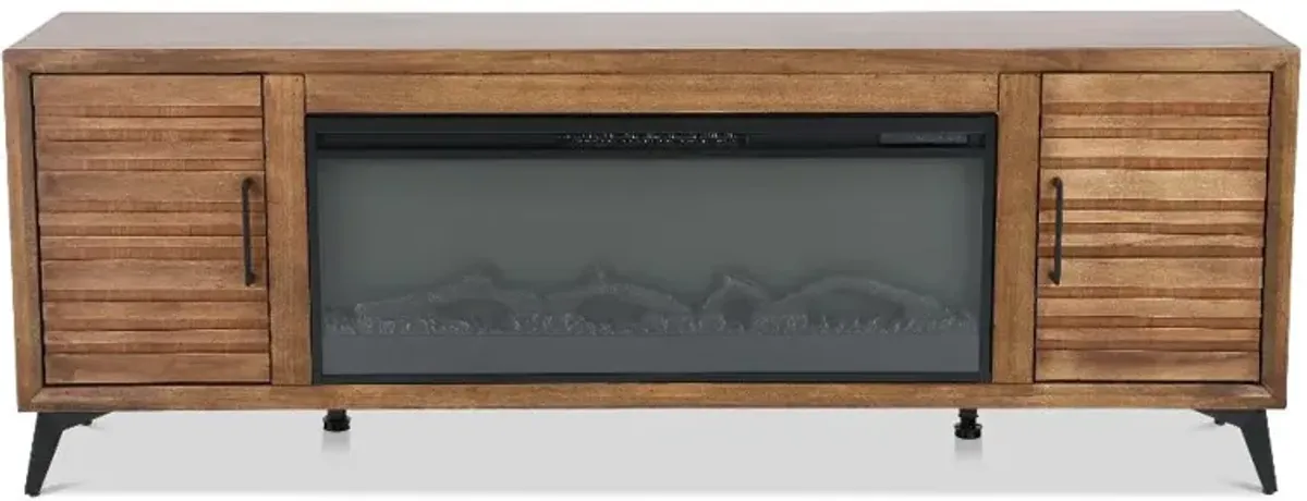 Malibu Brown 78" Fireplace TV Stand